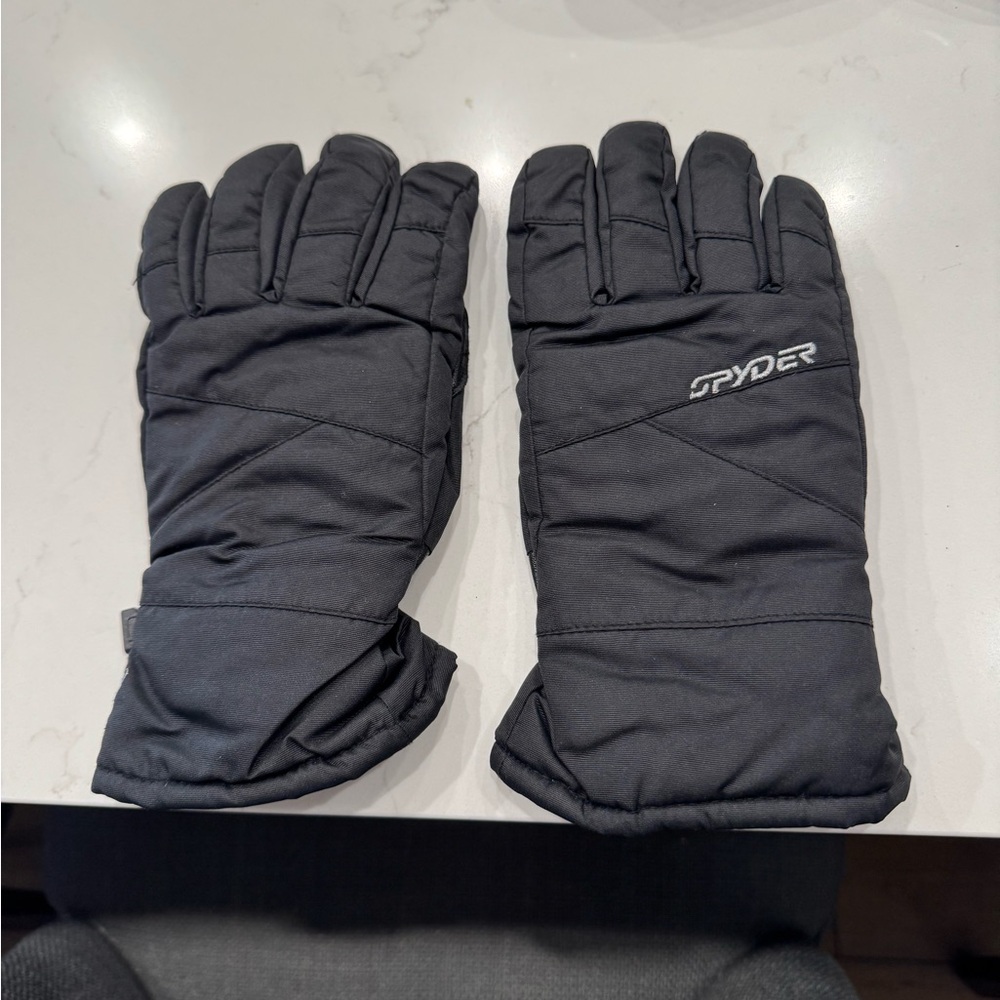 Boys Spyder Black Winter Ski Gloves